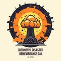 International chernobyl disaster remembrance day background banner or poster. ExplosionÃÂ concept illustration. Nuclear Explosion